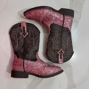 Girls Roper brand glitter cowgirl boots size 1 youth